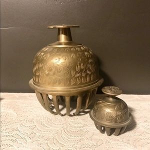 Antique Lot of 2 Brass Elephant Bells